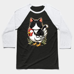 Riding Tuxedo Cat On A Chicken Baseball T-Shirt